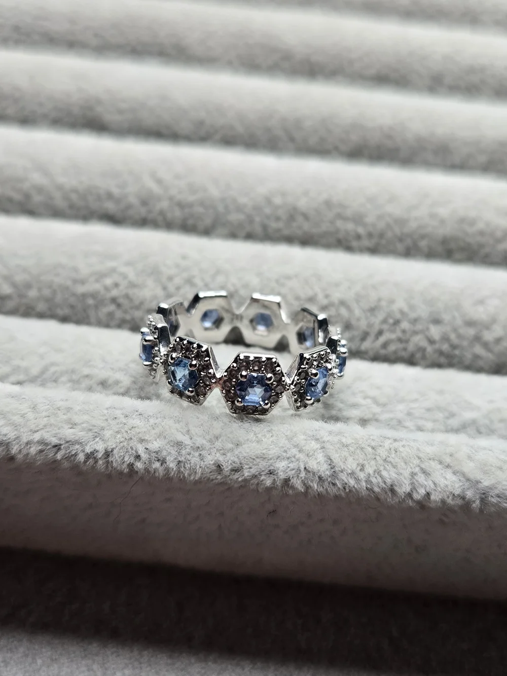 Size 6 Aquamarine Cubic Zirconia Rhodium Plated Bomb Party RBP6670 Free The Inne